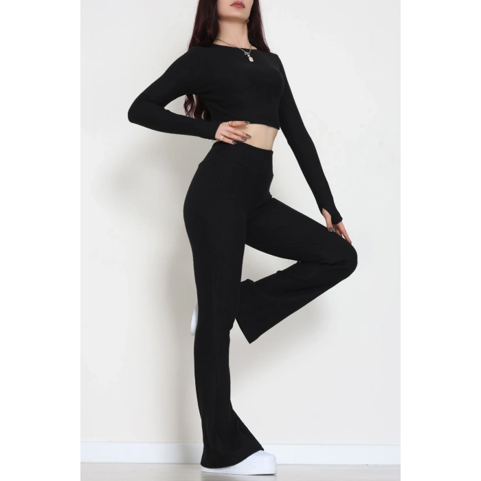 Raporlu Ribana Likralı Takım Siyah - 55000.1567.