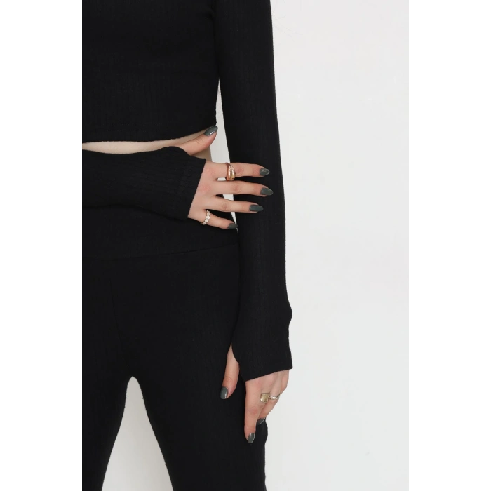 Raporlu Ribana Likralı Takım Siyah - 55000.1567.