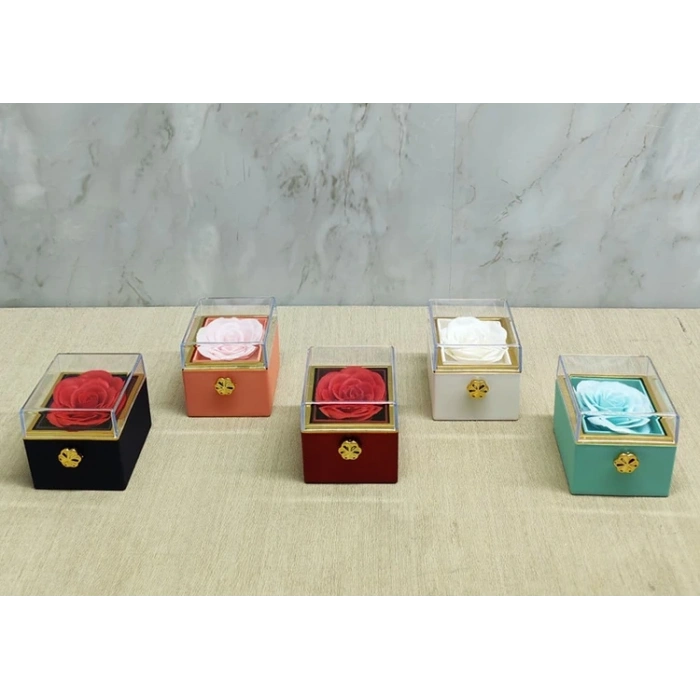 Romantik  Gül Yüzük Kutusu Kare Alk5008