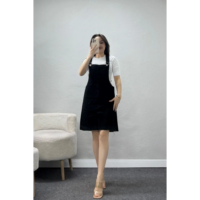 Salopet Kot Elbise Siyah - 32362.2088.