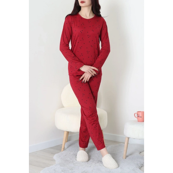 Sandy Alt Üst Aynı Pijama Takımı Bordosiyah - 52166.1048.