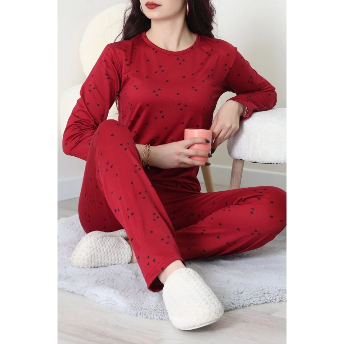 Sandy Alt Üst Aynı Pijama Takımı Bordosiyah - 52166.1048.