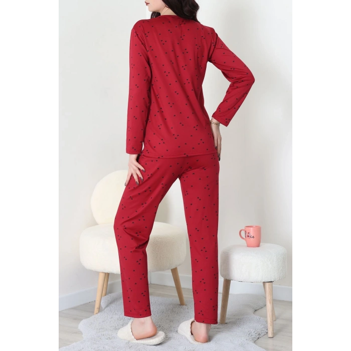 Sandy Alt Üst Aynı Pijama Takımı Bordosiyah - 52166.1048.