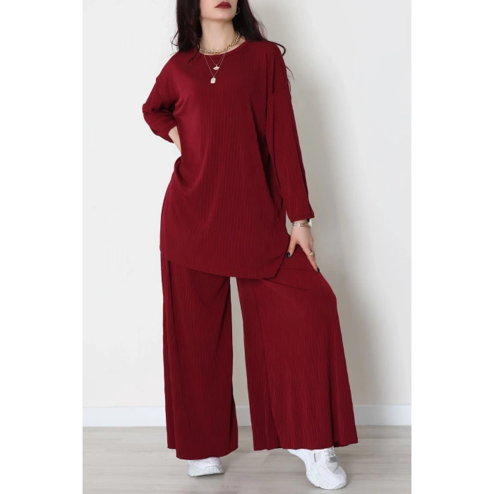 Sandy Crash Kumaş İkili Takım Bordo - 42667.1949.