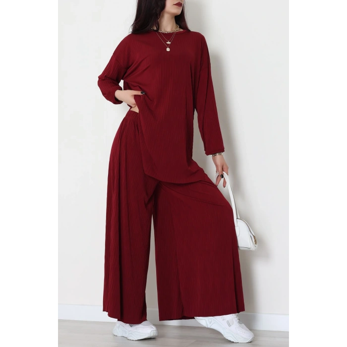 Sandy Crash Kumaş İkili Takım Bordo - 42667.1949.