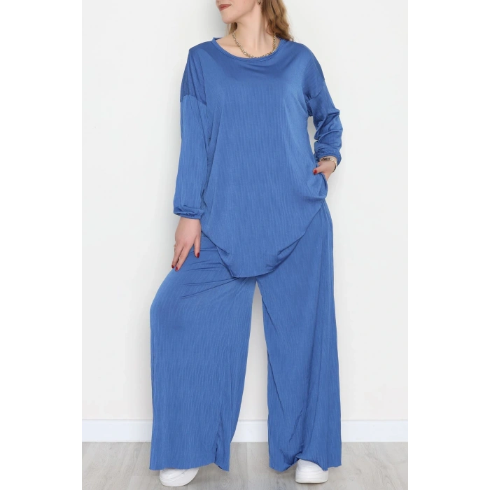 Sandy Crash Kumaş İkili Takım İndigo - 42667.1949.