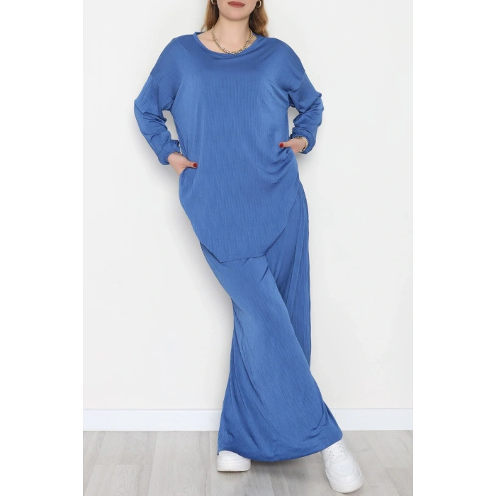 Sandy Crash Kumaş İkili Takım İndigo - 42667.1949.