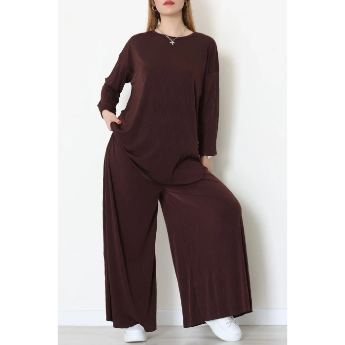 Sandy Crash Kumaş İkili Takım Kahve - 42667.1949.