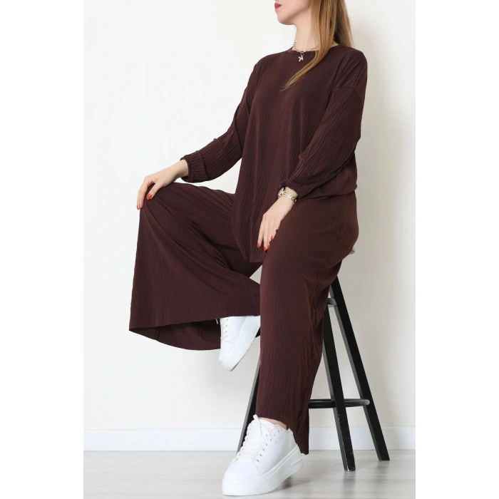 Sandy Crash Kumaş İkili Takım Kahve - 42667.1949.