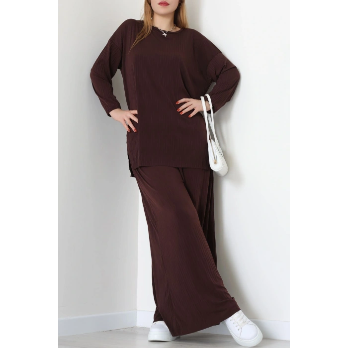 Sandy Crash Kumaş İkili Takım Kahve - 42667.1949.