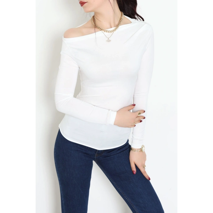 Sandy Kayık Kaya Bluz Ekru - 42802.1949.