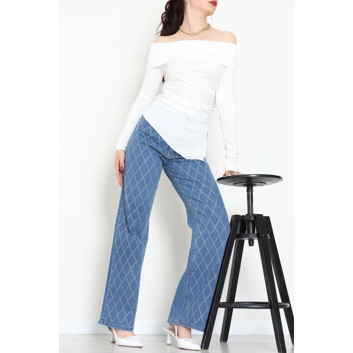 Sandy Madonna Yaka Bluz Ekru - 42804.1949.