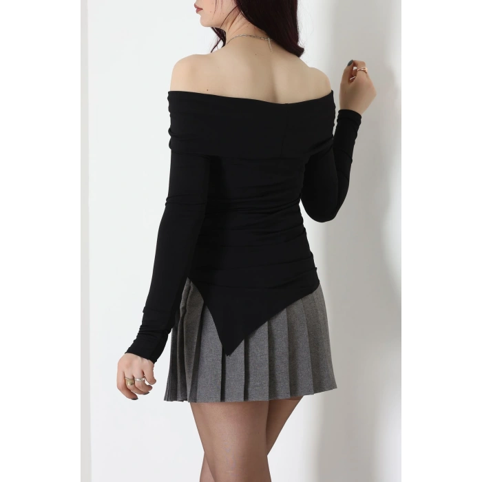 Sandy Madonna Yaka Bluz Siyah - 42804.1949.