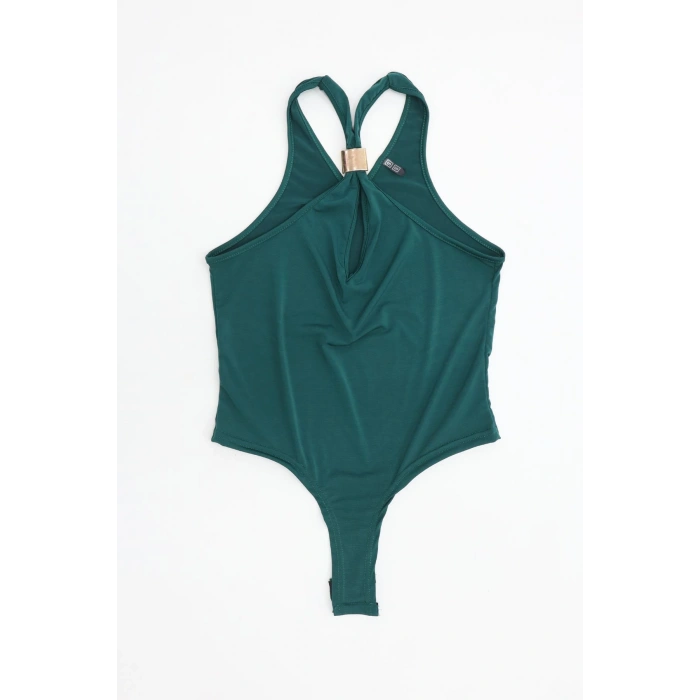 Sandy Önü Tokalı Çıtçıtlı Bluz Zümrüt - 42803.1949.