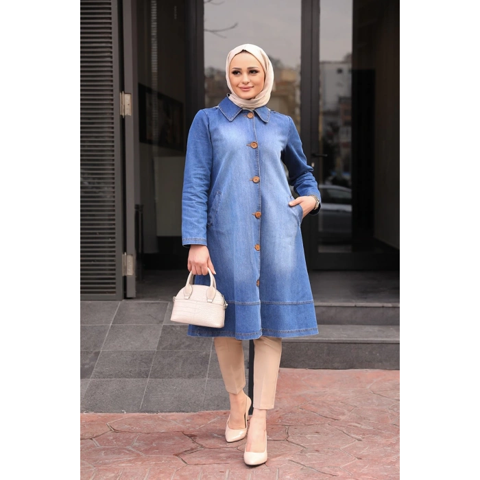 Şapkalı Kap Açık Mavi