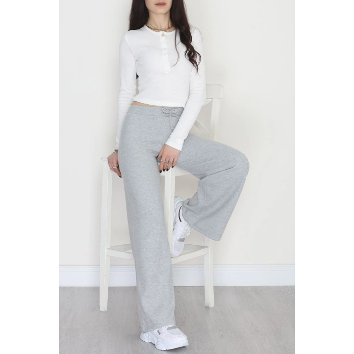 Şardonlu Selanik Kumaş Pantolon Gri - 51066.1837.