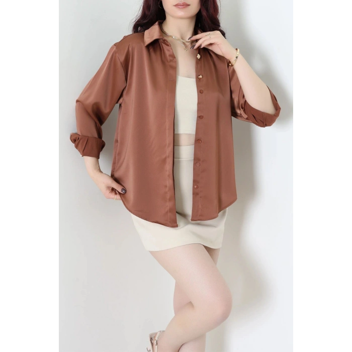 Saten Gömlek Kahve - 8075.1437.