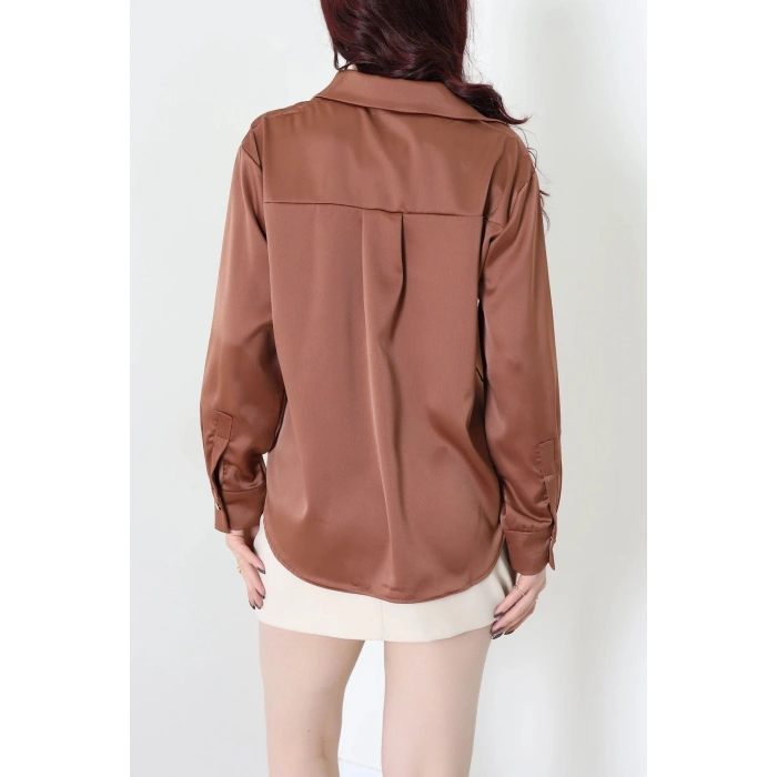 Saten Gömlek Kahve - 8075.1437.