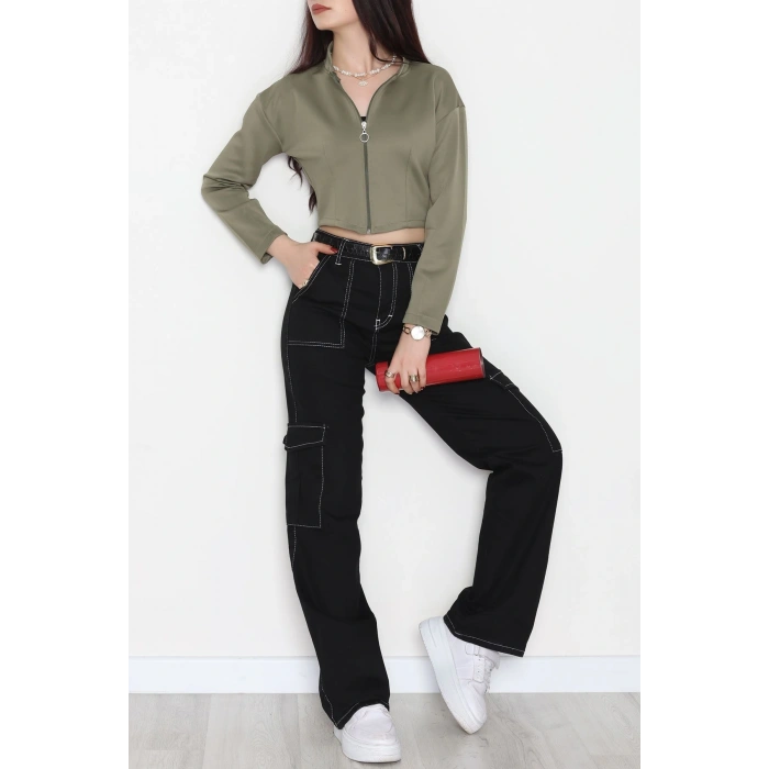 Scuba Fermuarlı Ceket Haki - 1067.2119.