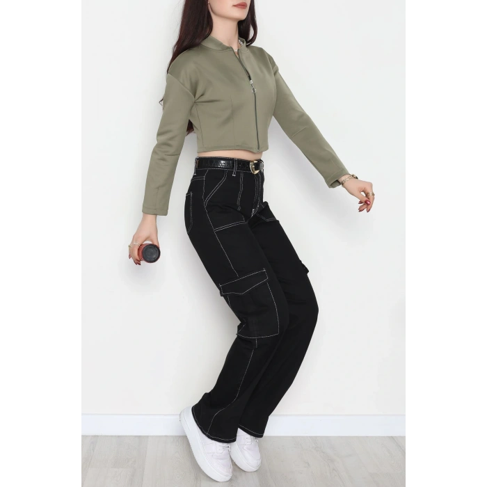 Scuba Fermuarlı Ceket Haki - 1067.2119.