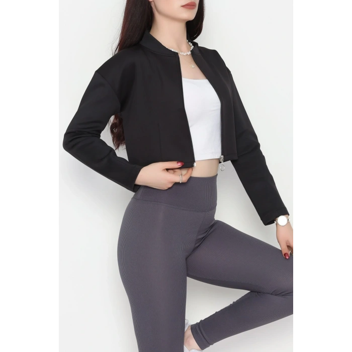 Scuba Fermuarlı Ceket Siyah - 1067.2119.