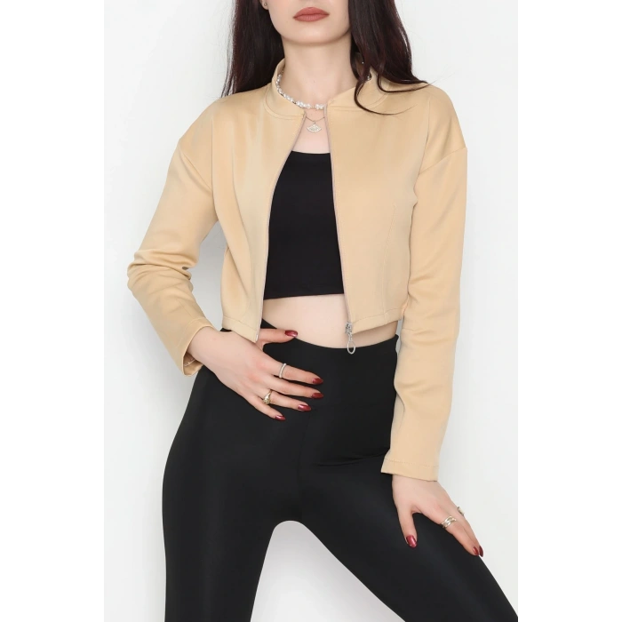 Scuba Fermuarlı Ceket Ten - 1067.2119.