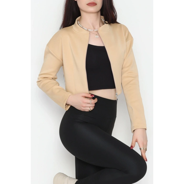 Scuba Fermuarlı Ceket Ten - 1067.2119.