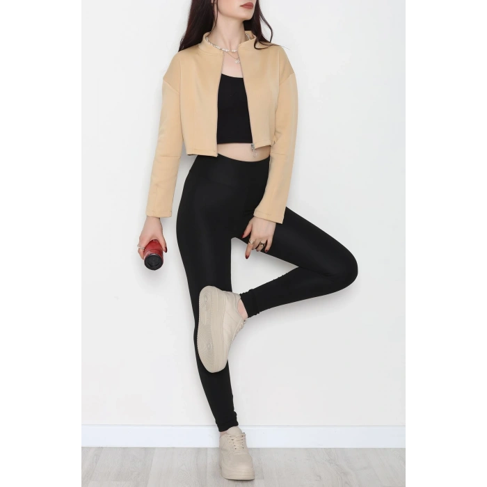 Scuba Fermuarlı Ceket Ten - 1067.2119.