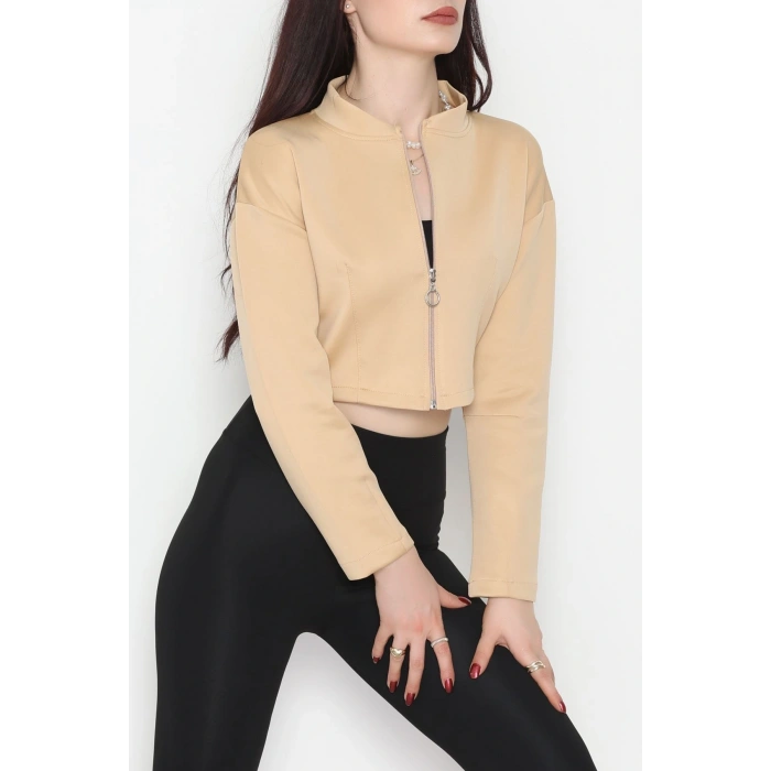 Scuba Fermuarlı Ceket Ten - 1067.2119.