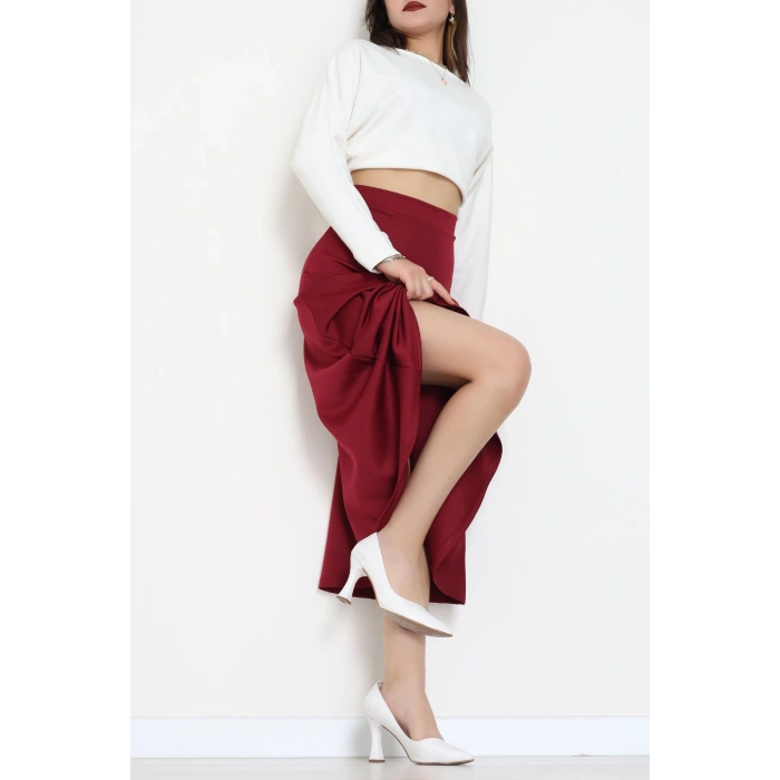 Scuba Kumaş Çan Etek Bordo - 51231.1567.