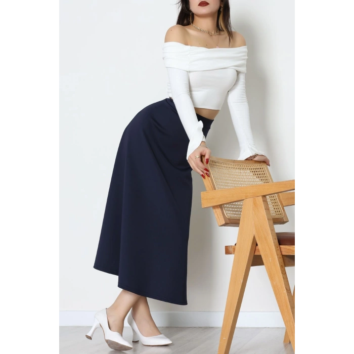 Scuba Kumaş Çan Etek Lacivert - 51231.1567.