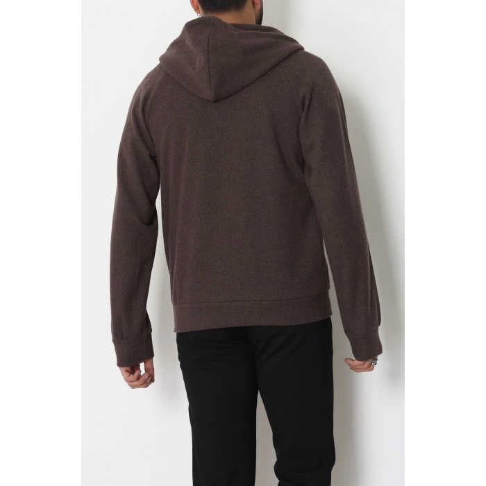Selanik Kumaş Kapşonlu Erkek Sweat Acıkahve - 42799.1567.