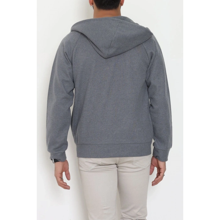 Selanik Kumaş Kapşonlu Erkek Sweat Antrasit - 42799.1567.