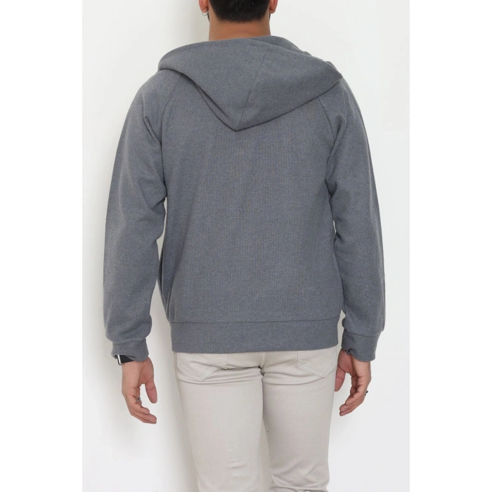 Selanik Kumaş Kapşonlu Erkek Sweat Antrasit - 42799.1567.