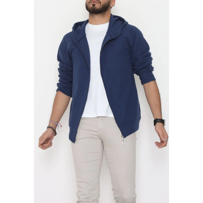Selanik Kumaş Kapşonlu Erkek Sweat Lacivert - 42799.1567.