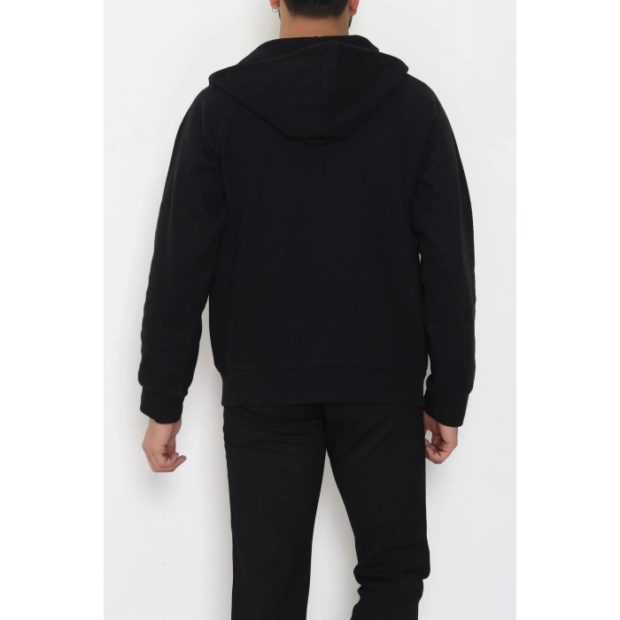 Selanik Kumaş Kapşonlu Erkek Sweat Siyah - 42799.1567.