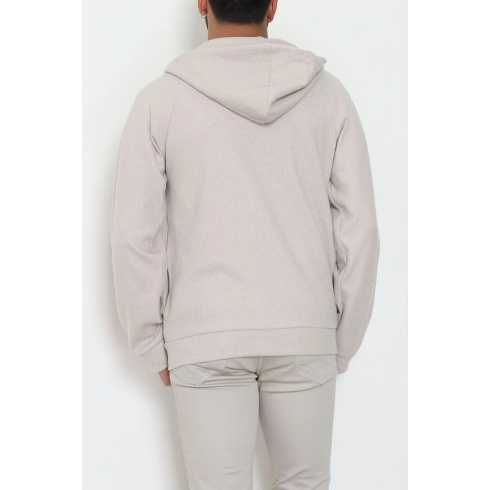 Selanik Kumaş Kapşonlu Erkek Sweat Taş - 42799.1567.