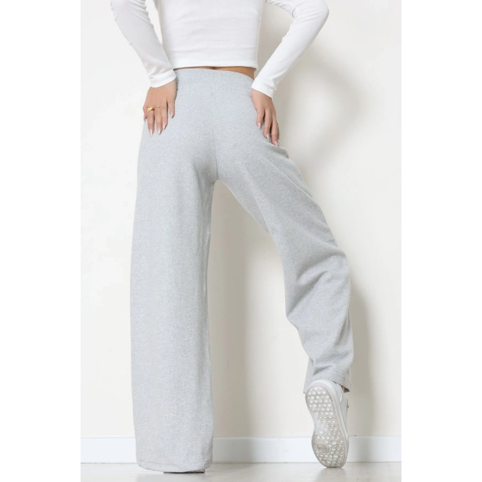 Selanik Kumaş Lastikli Palazzo Pantolon Gri - 51227.1567.
