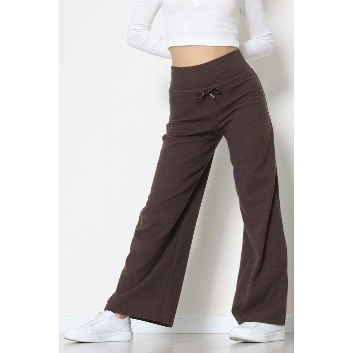 Selanik Kumaş Lastikli Palazzo Pantolon Kahve - 51227.1567.