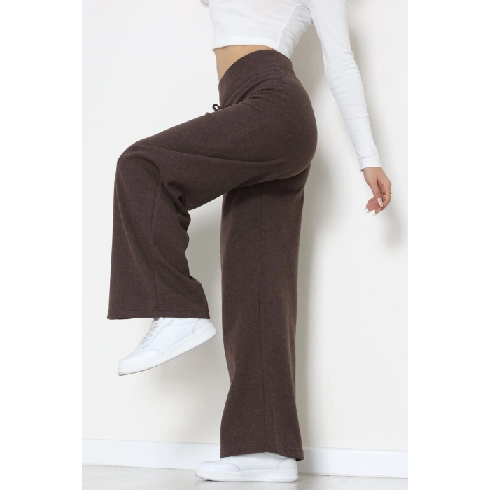 Selanik Kumaş Lastikli Palazzo Pantolon Kahve - 51227.1567.