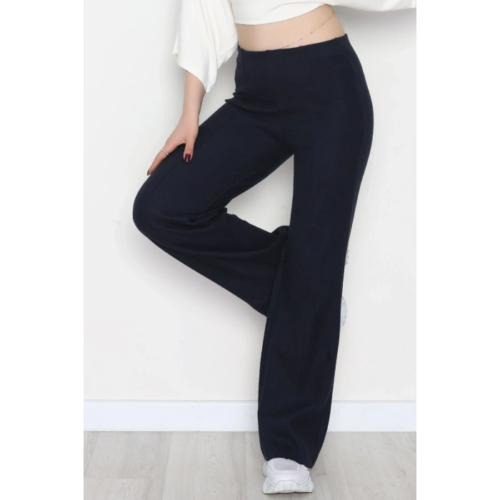 Selanik Kumaş Palazzo Pantolon Lacivert - 51036.1837.