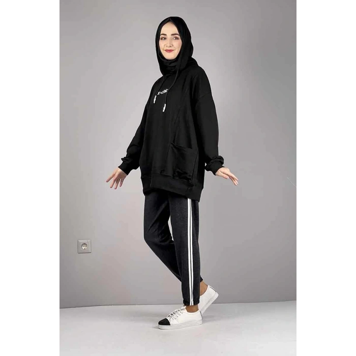 Şerit Detaylı Eşofman Altı Antrasit