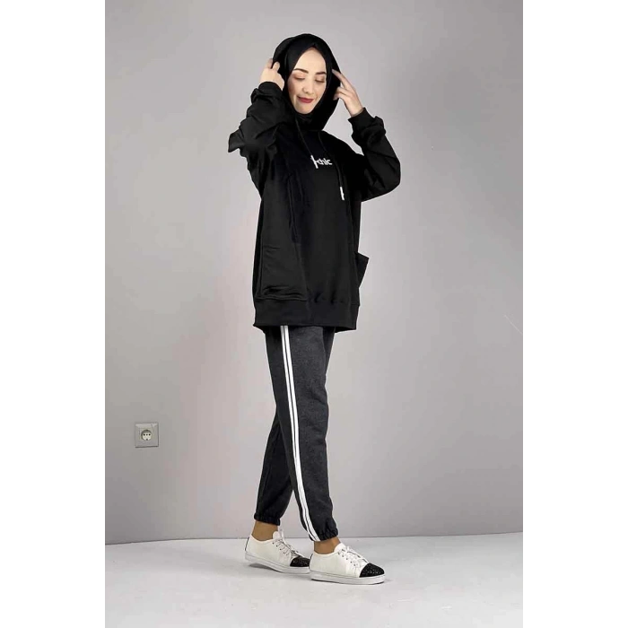 Şerit Detaylı Eşofman Altı Antrasit