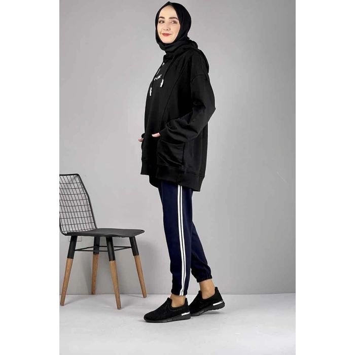 Şerit Detaylı Eşofman Altı Lacivert