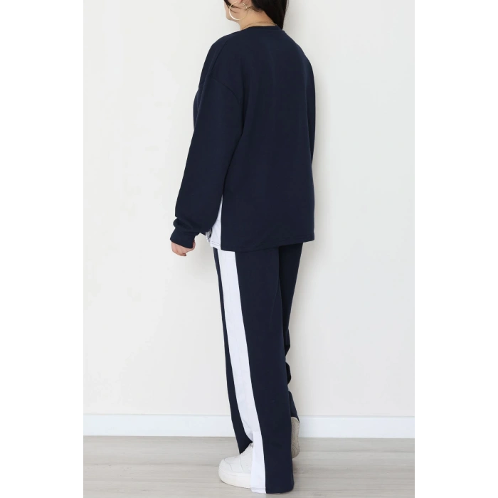 Şeritli 2 İplik Büyük Beden Eşofman Takımı Lacibeyaz - 52047.1857.