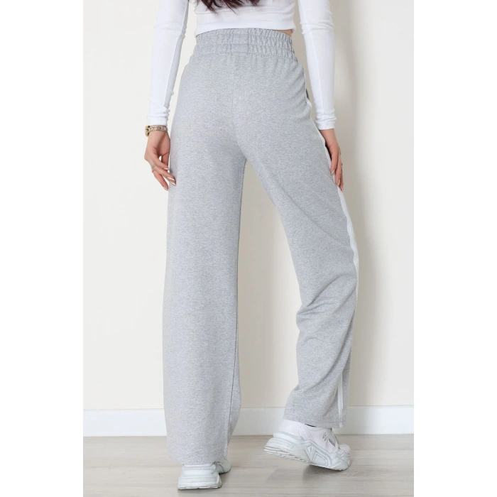 Şeritli 2 İplik Eşofman Altı Gri - 52103.1005.