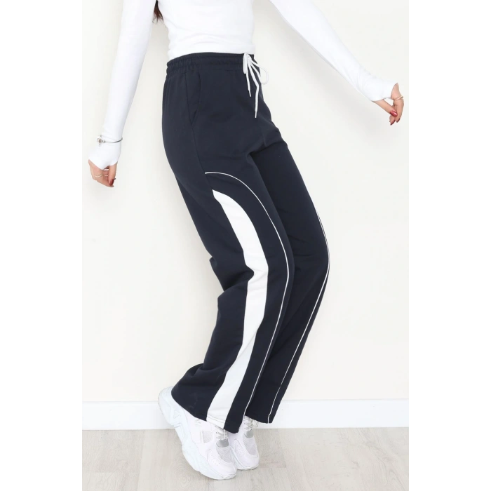 Şeritli 2 İplik Eşofman Altı Lacivert - 52102.1005.