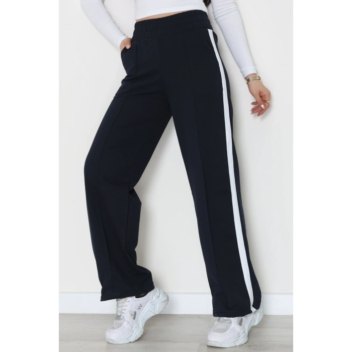 Şeritli 2 İplik Eşofman Altı Lacivert - 52103.1005.