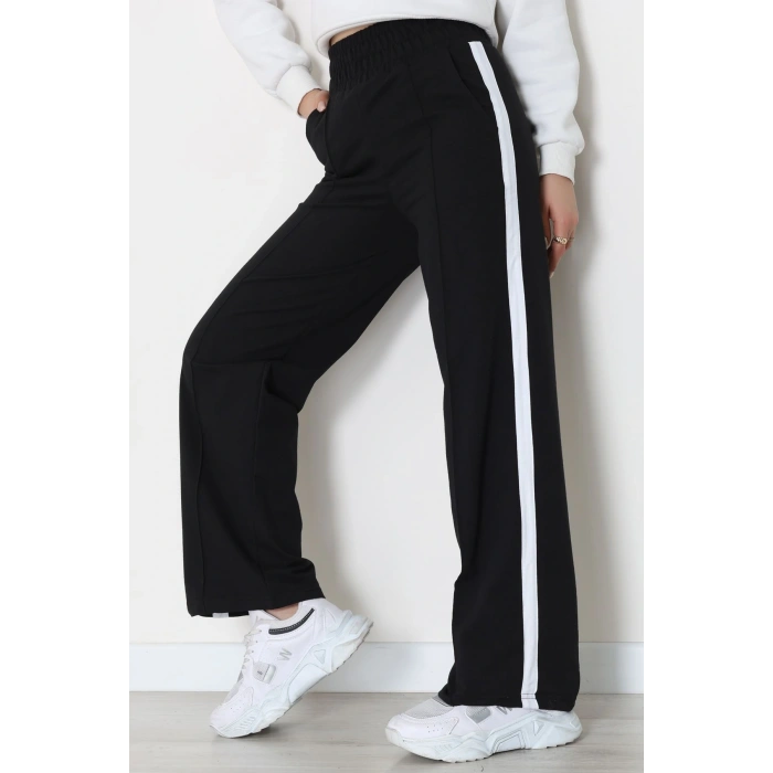 Şeritli 2 İplik Eşofman Altı Siyah - 52103.1005.