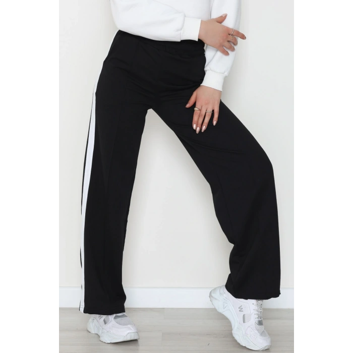 Şeritli 2 İplik Eşofman Altı Siyah - 52103.1005.